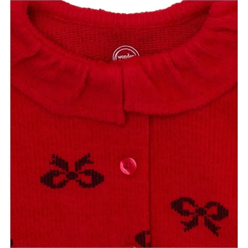 New baby girl Christmas outfit bundle of cardigan set and overall outfit